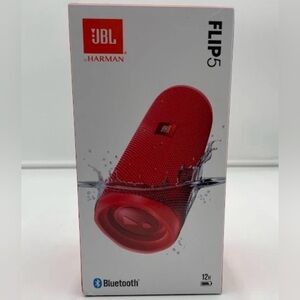JBL Flip 5 Portable Bluetooth Speaker Red - Waterproof Wireless Audio NEW